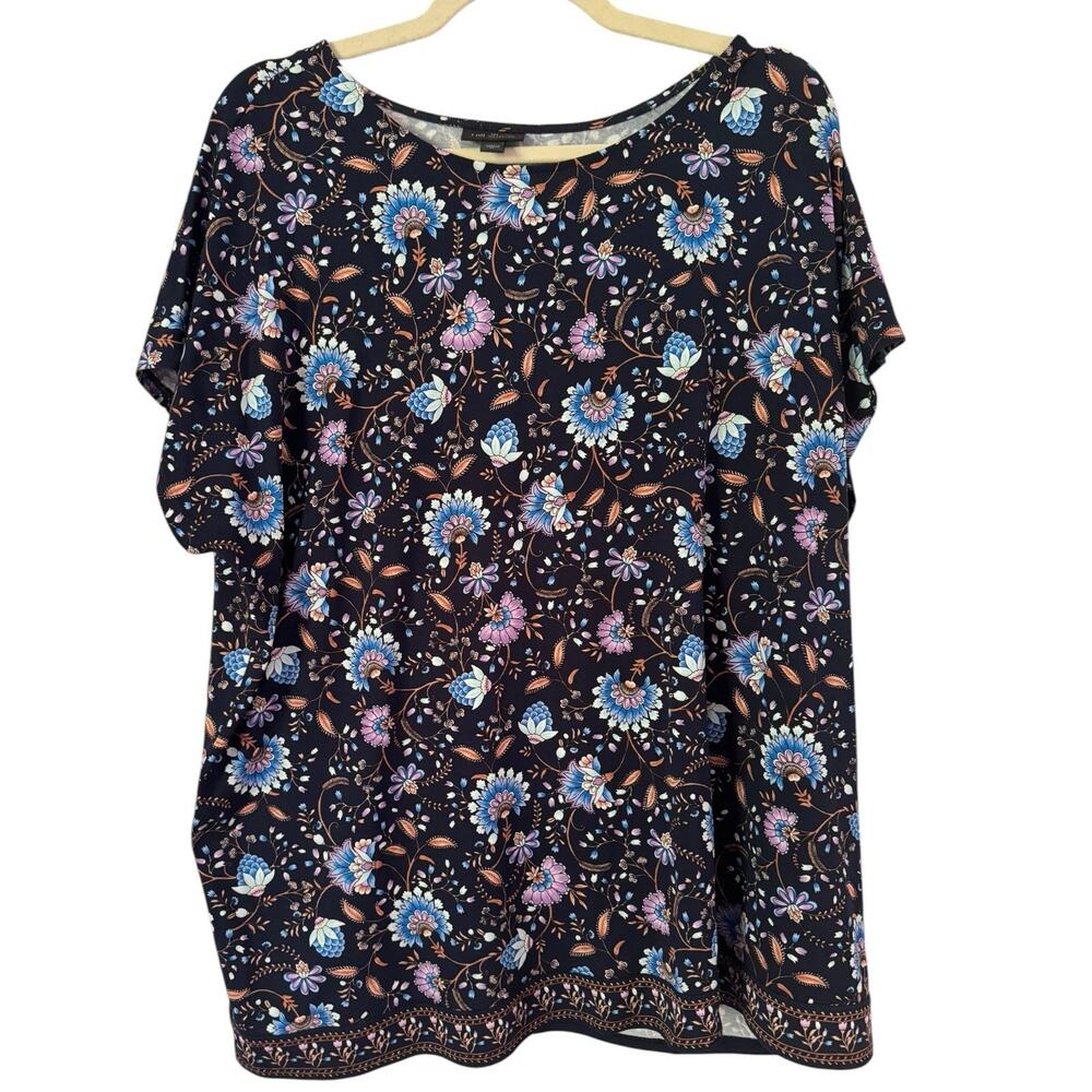 J. Jill Wearever Collection Floral Shirt & Pants Knit Set Women’s Size XL - Picture 2 of 9